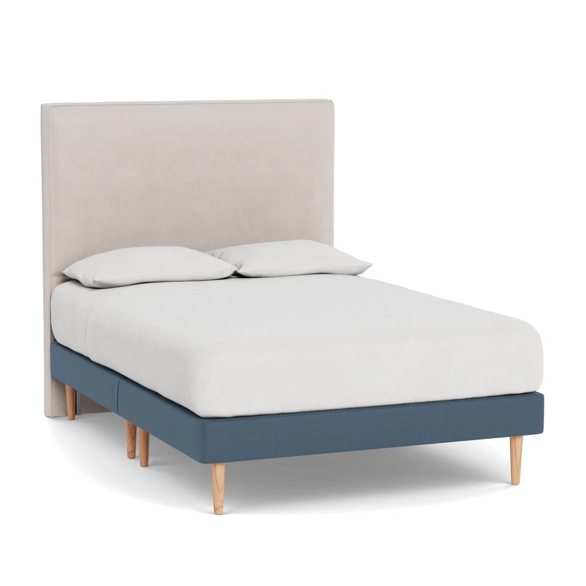 Heal's Shallow Divan Super King Capelo LinenCotton Mineral Light Turned Feet - Heal's UK Bedroom Furniture – image 1
