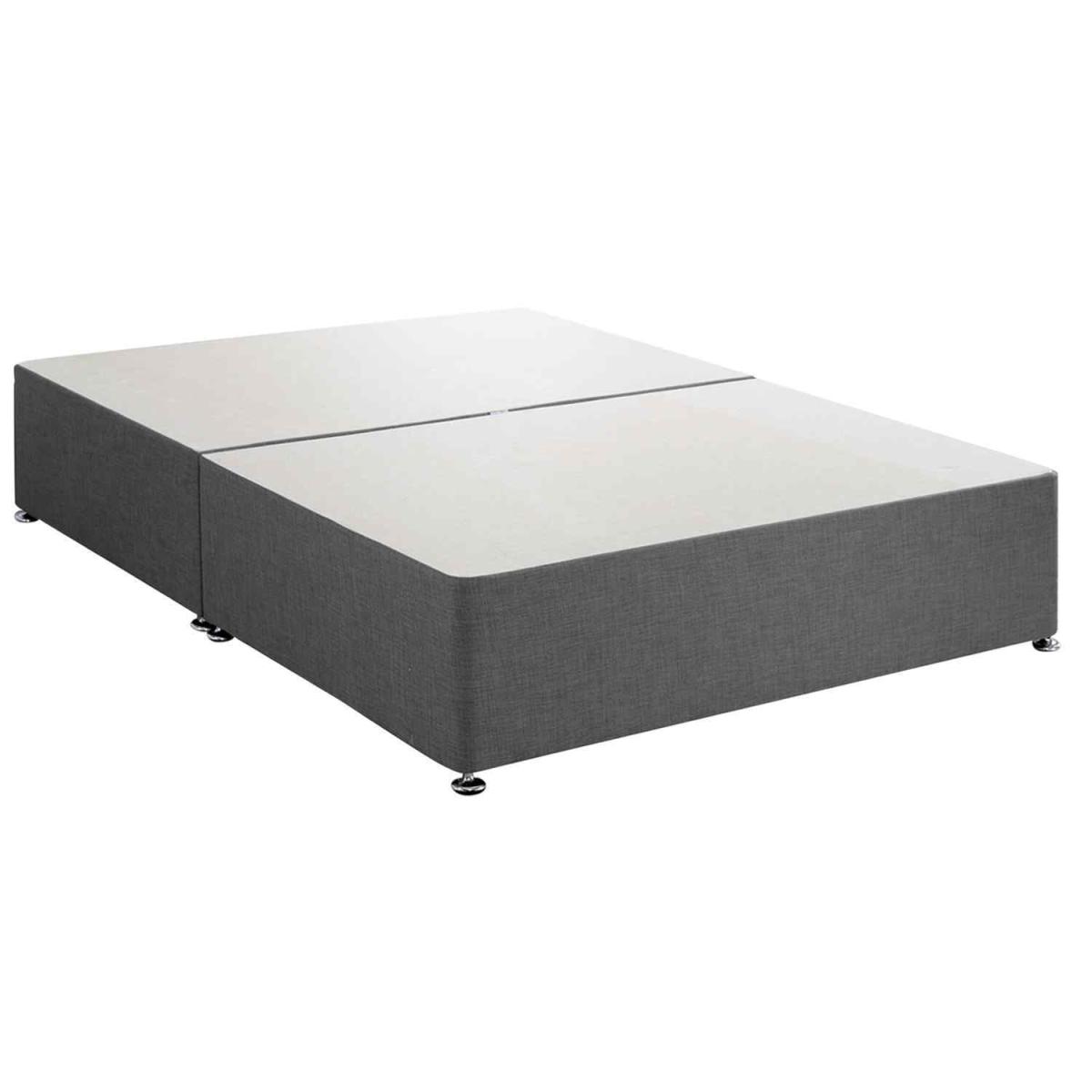 Amara Divan Base Only - Chenille Fabric, Non Storage - Silver / Superking – image 2