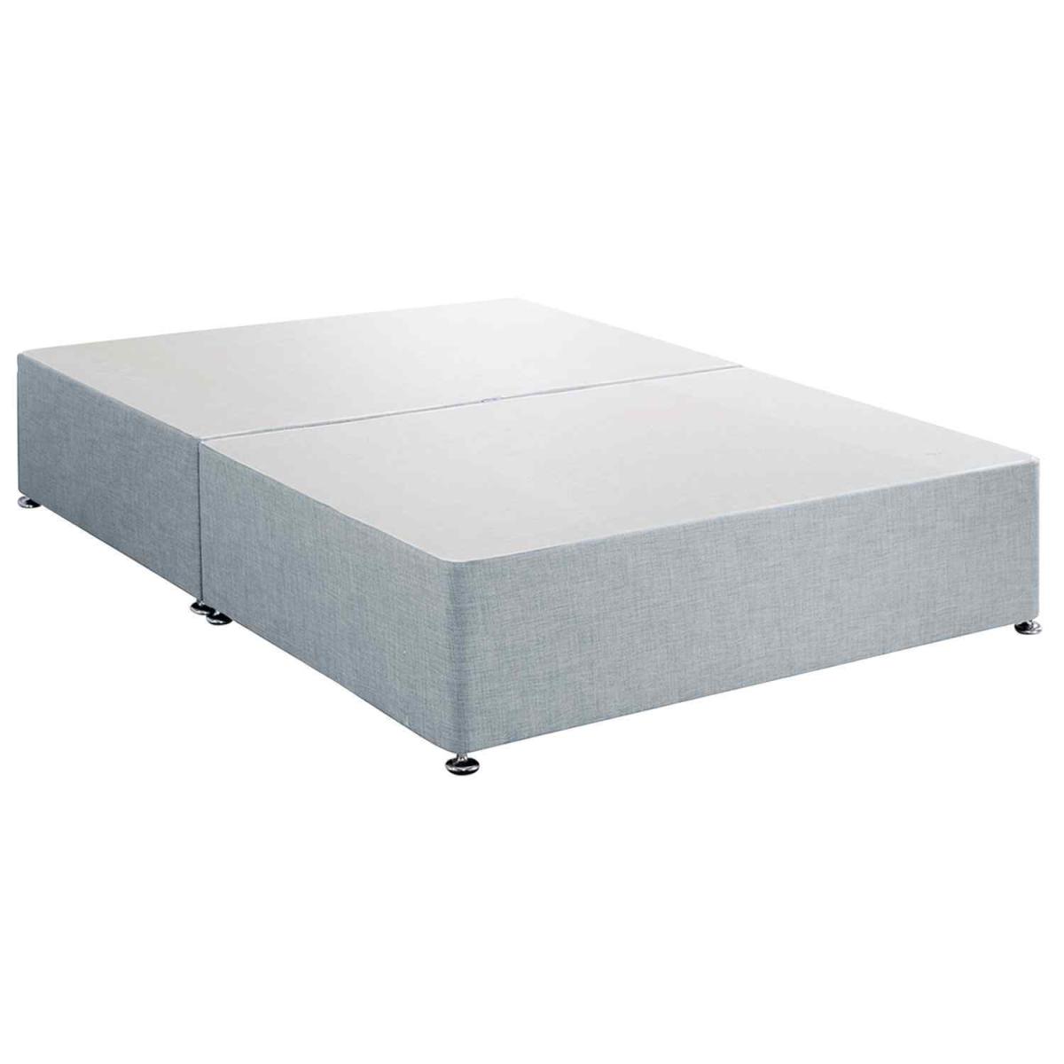 Amara Divan Base Only - Crushed Fabric, 2 Drawers Right Side - Silver / Superking – image 4