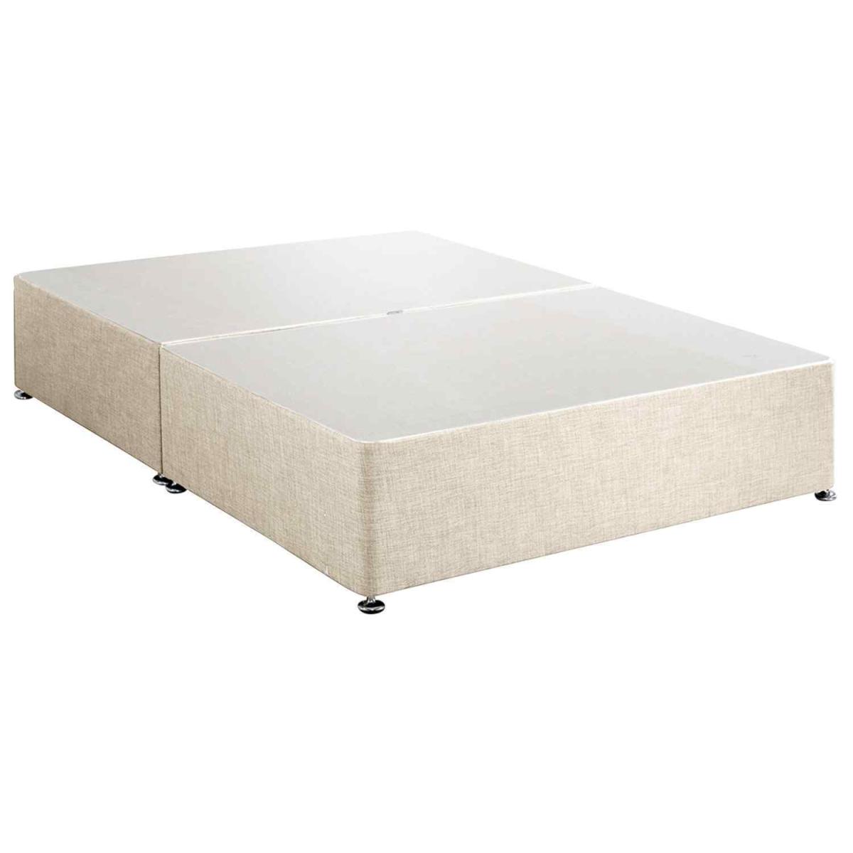 Amara Divan Base Only - Chenille Fabric, 2 Drawers Right Side - Cream / Superking – image 3