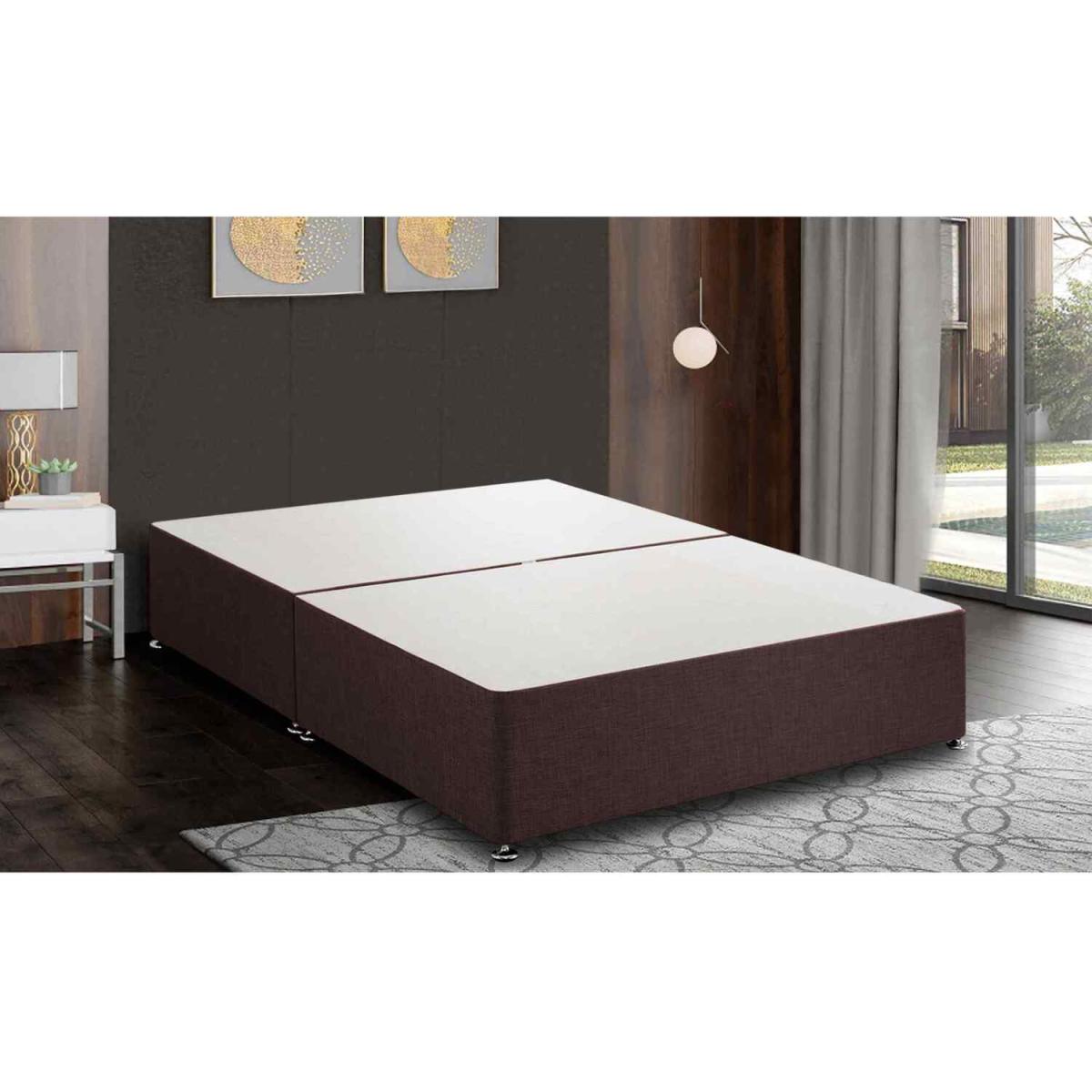 Amara Divan Base Only - Chenille Fabric, 2 Drawers Right Side - Cream / Superking – image 6