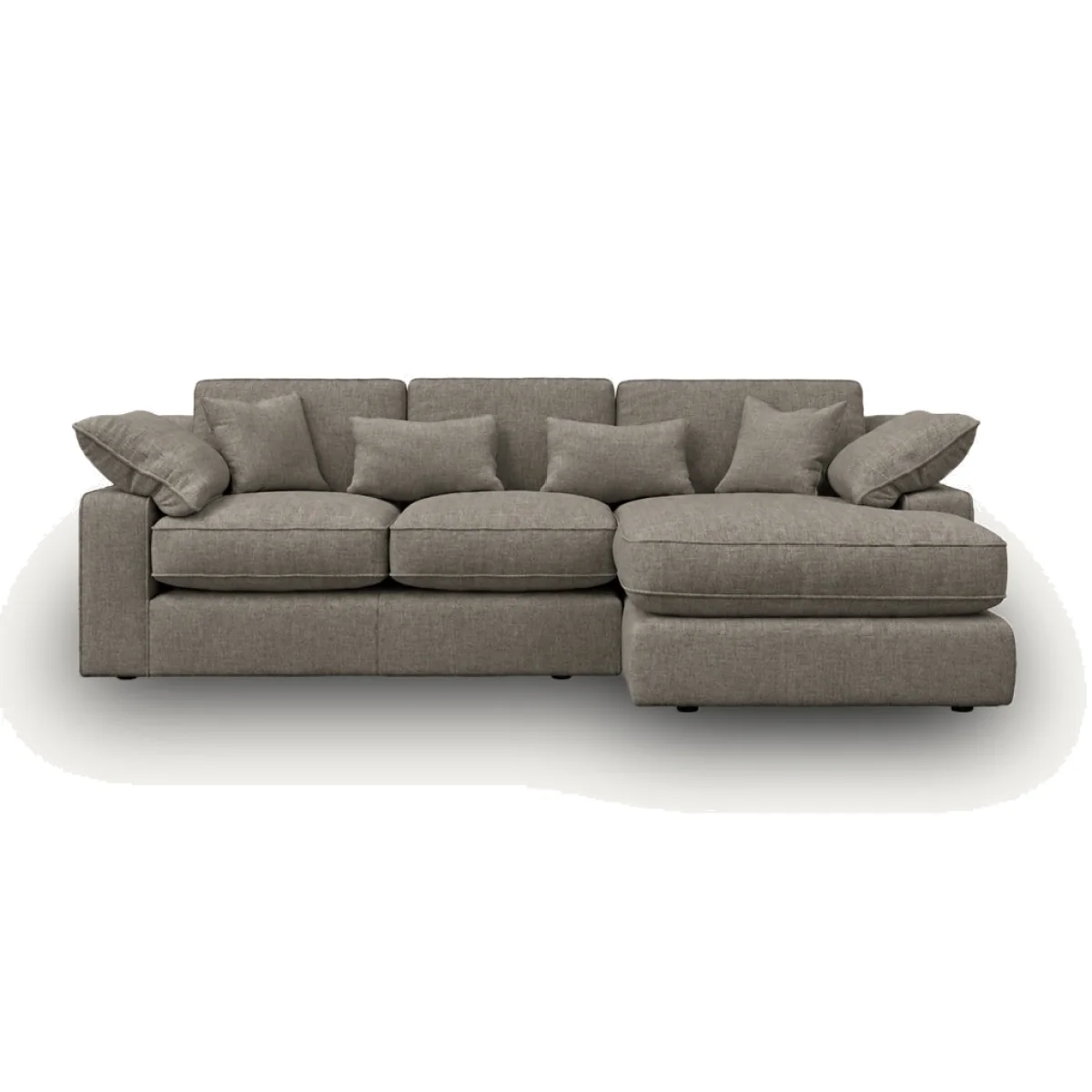 Belmore Large Chaise Sofa, Right Hand Facing / Small / Brown