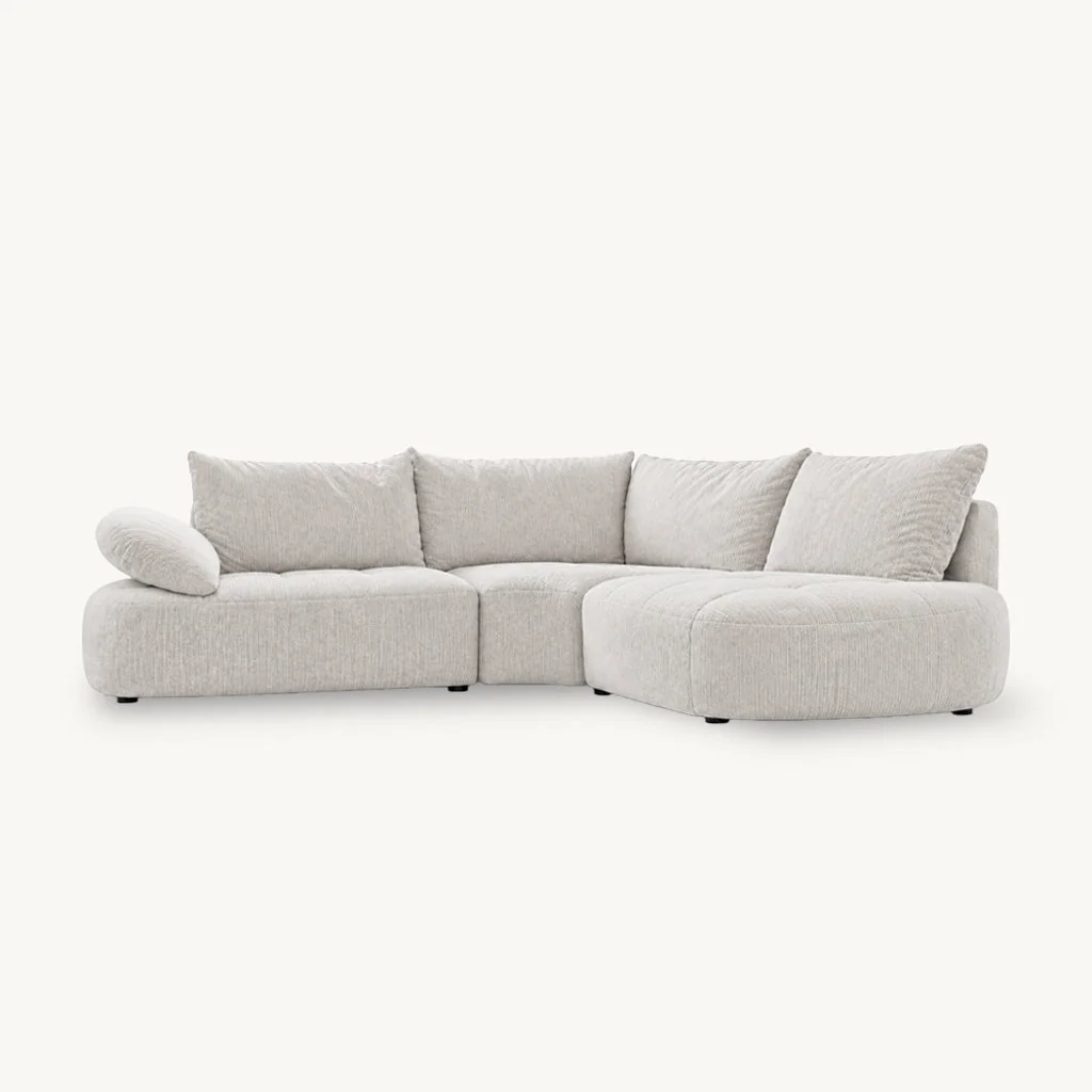Mitzi Fabric Corner Sofa, Right Hand Facing / Large / Beige – image 6