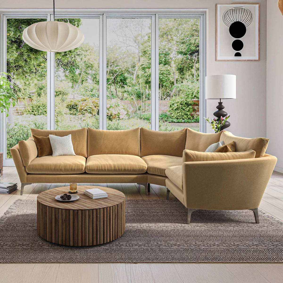 Oliver Sofa, Corner Right Hand Facing / Light Orange