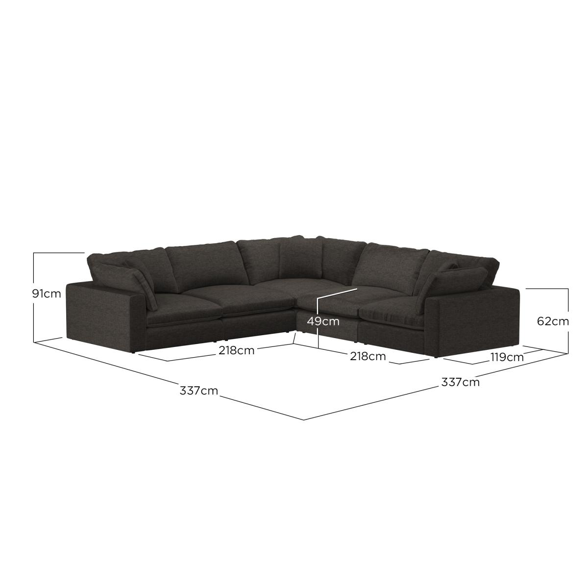 Artenis Modular 3 + 2 Corner Sofa, Grey Fabric | Barker & Stonehouse – image 5