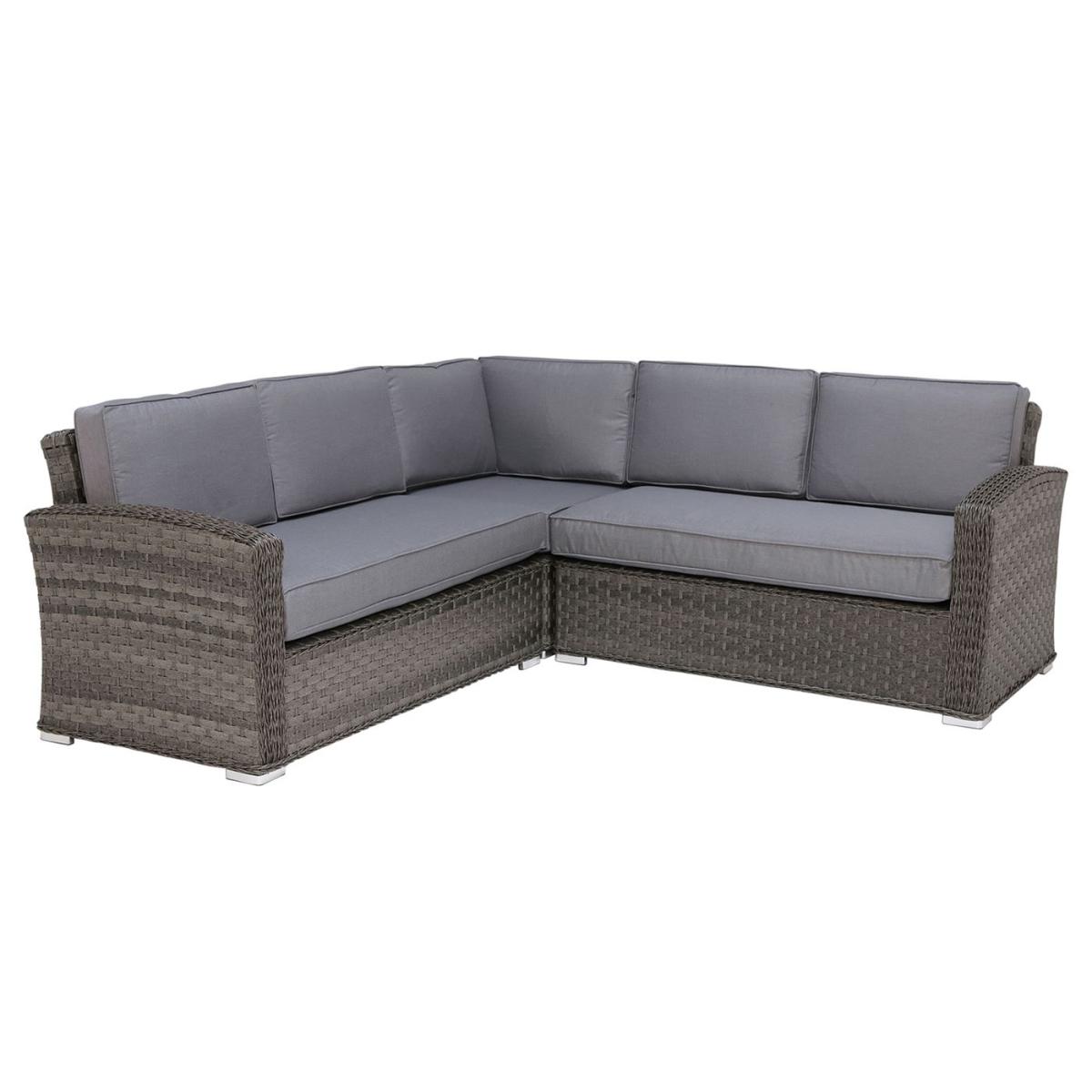 Amberley Small Garden Corner 4 Seater Sofa & Coffee Table, Grey | Barker & Stonehouse – image 4