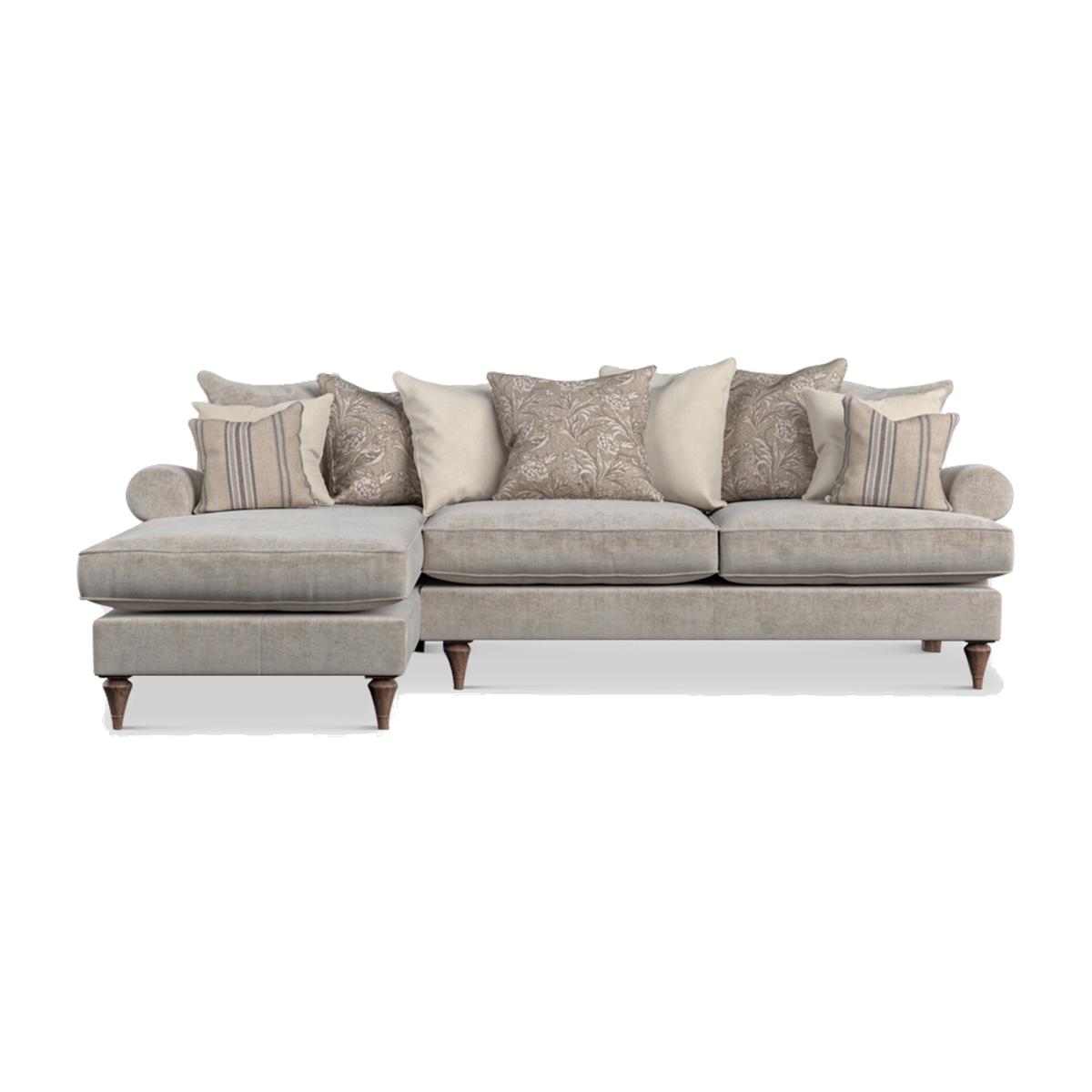English Heritage Finch Large LHF Chaise Corner Sofa Pillow Back, Neutral Fabric | Barker & Stonehouse – image 1
