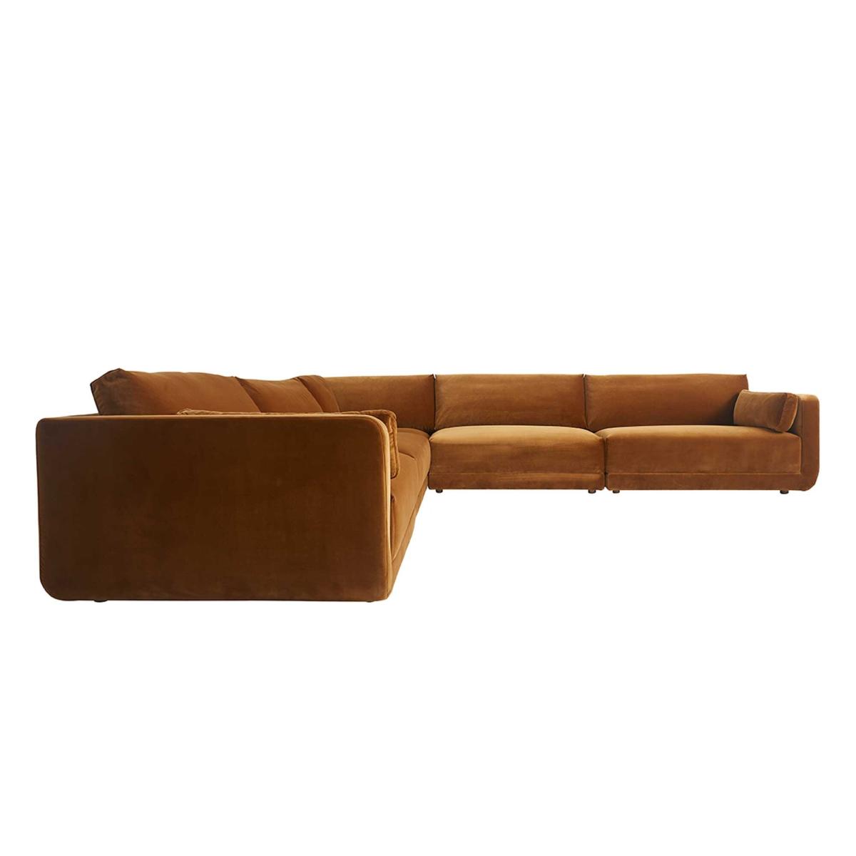 Romulas Section 6 Piece Grp Corner Sofa, Brown | Barker & Stonehouse – image 3
