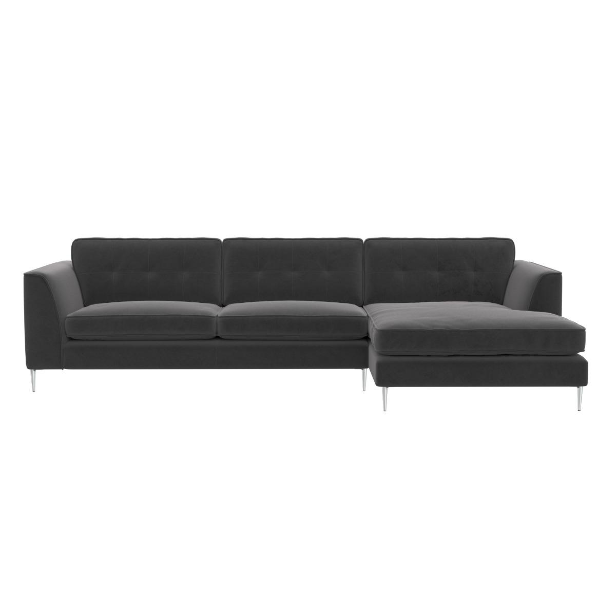 Conza Large Chaise Sofa Right Standard Back, Grey | Barker & Stonehouse – image 3