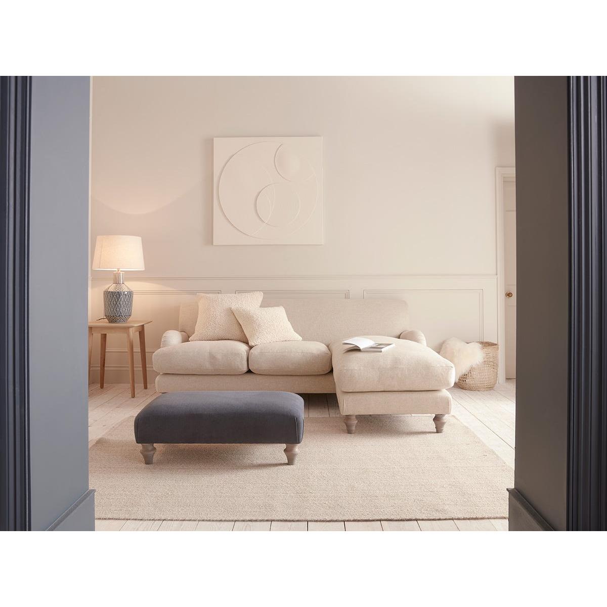 Reine Chaise Left Hand Facing Sofa - Dusky Blue Cotton Stripe – image 2