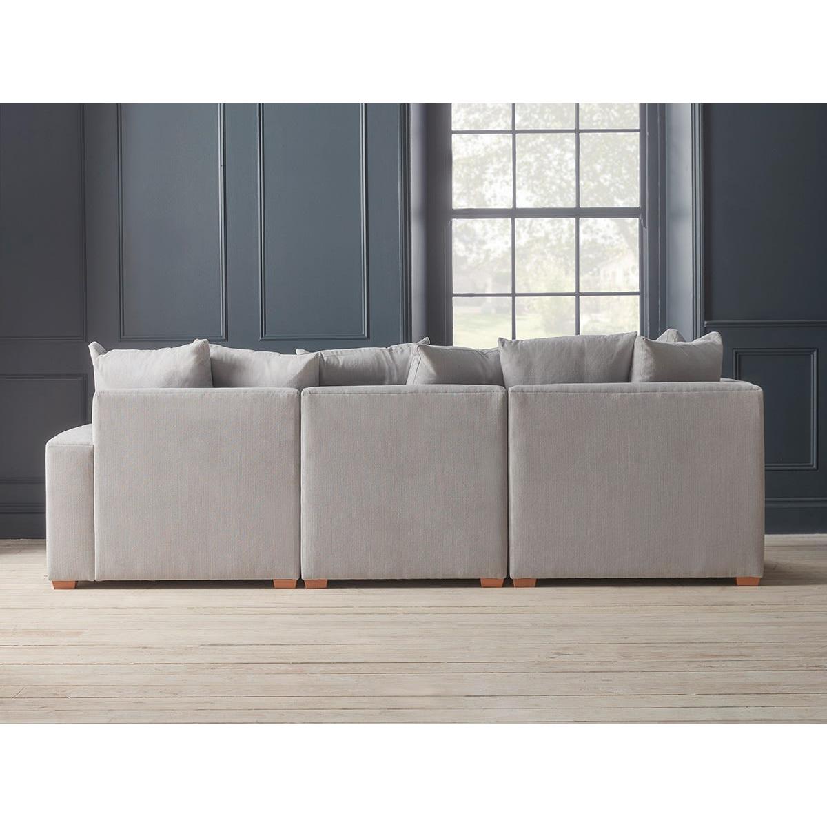 Lyon Corner Sofa – Warm Sand Wide Cotton Stripe – image 8