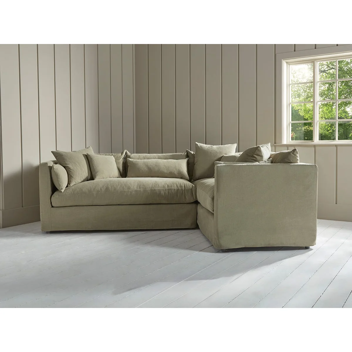 Colmar Corner Sofa - Right Hand Facing – Slate Blue Herringbone – image 7