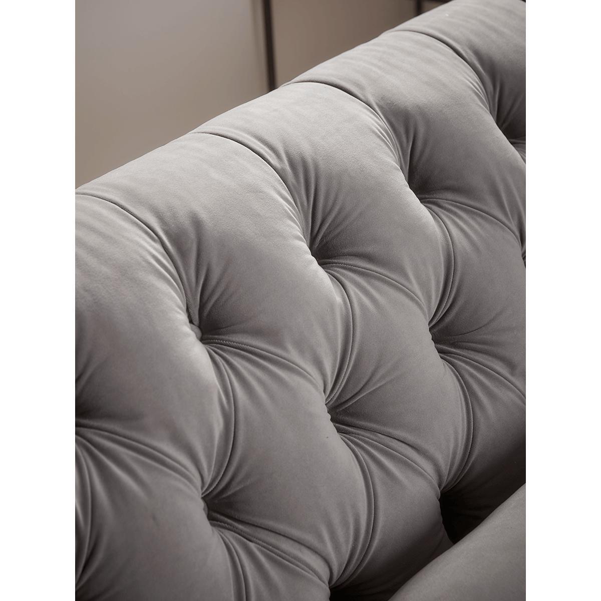 NEW Dora Buttoned Modular Corner Sofa Mid Blue Velvet -Right Hand Facing – image 3