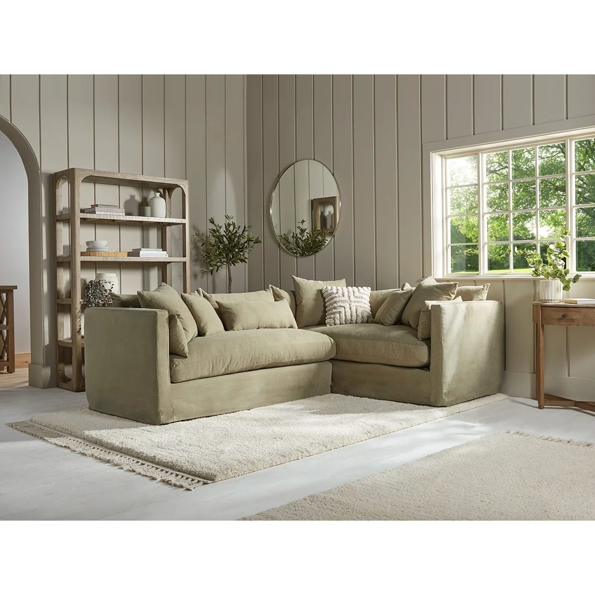 Colmar Corner Sofa - Left Hand Facing - Pebble Blue Cotton Linen – image 2