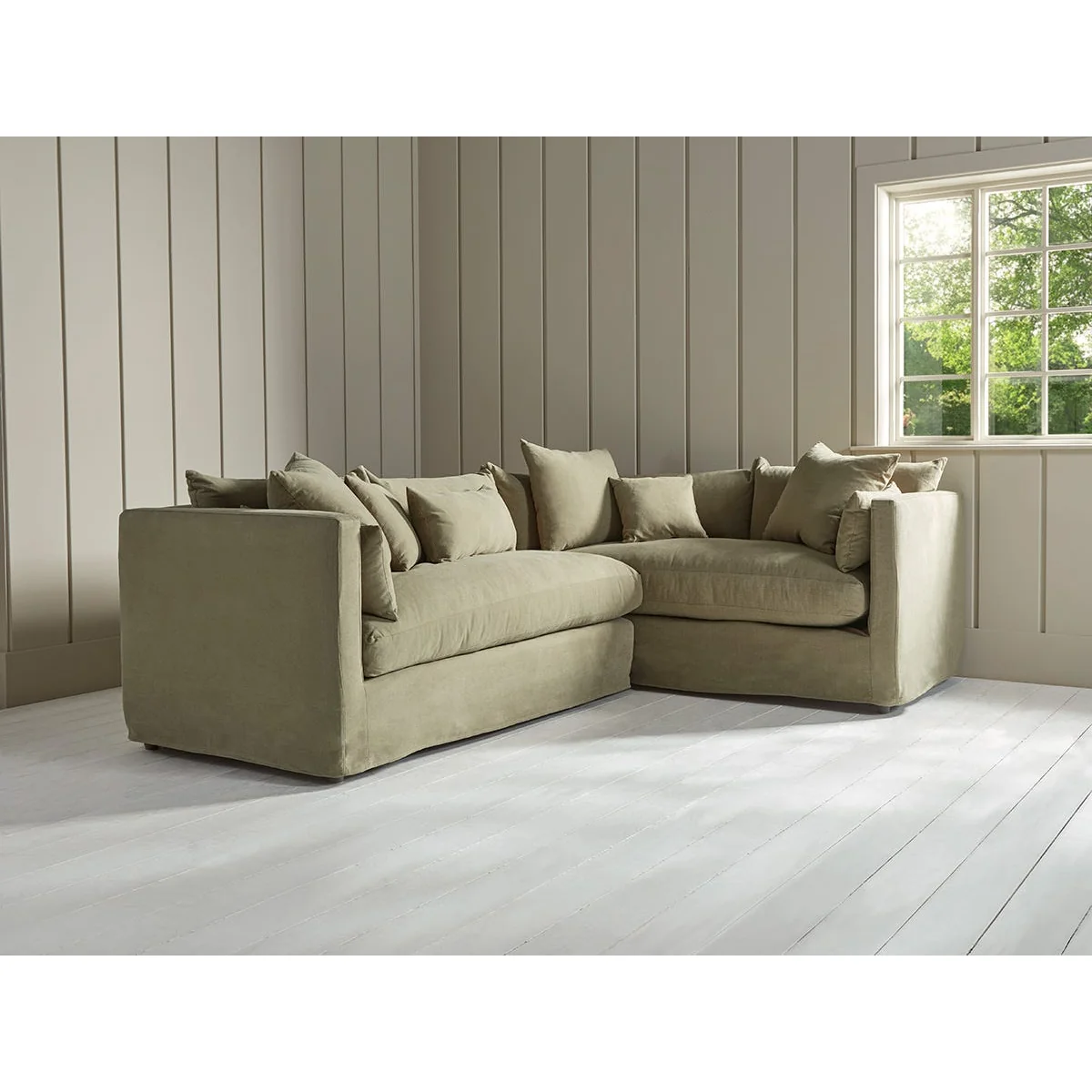 Colmar Corner Sofa - Left Hand Facing - Pebble Blue Cotton Linen – image 6