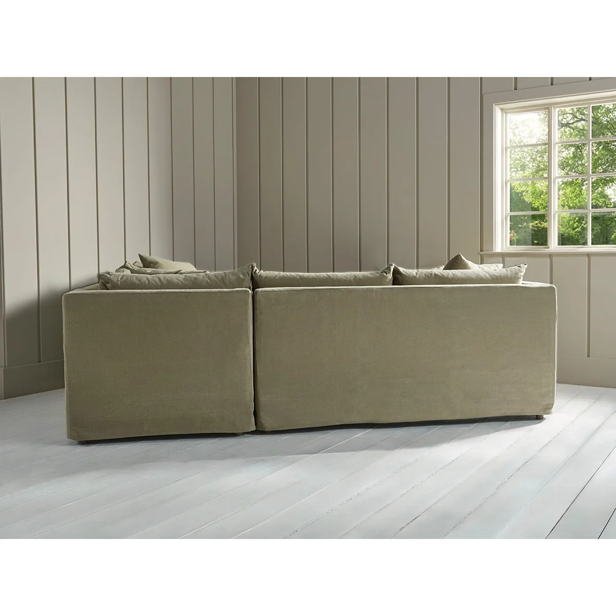 Colmar Corner Sofa - Left Hand Facing - Pebble Blue Cotton Linen – image 8