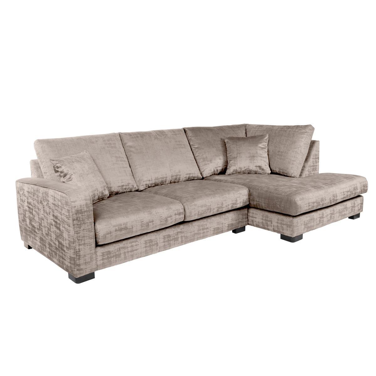 Carson Distressed Velvet Right Hand Corner Sofa Mink – image 2