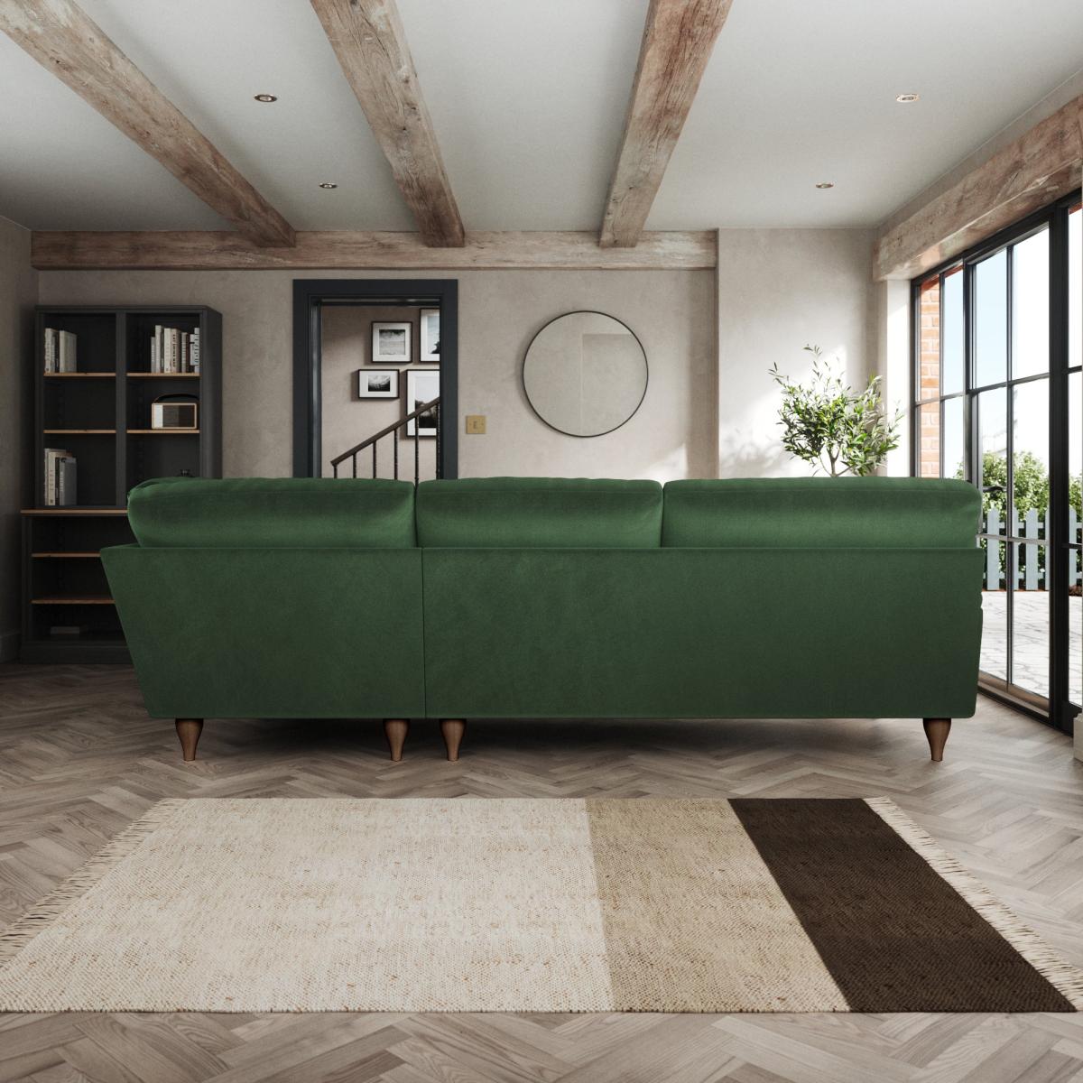 Darwin Corner Sofa Cosy Velvet Bottle Green – image 4