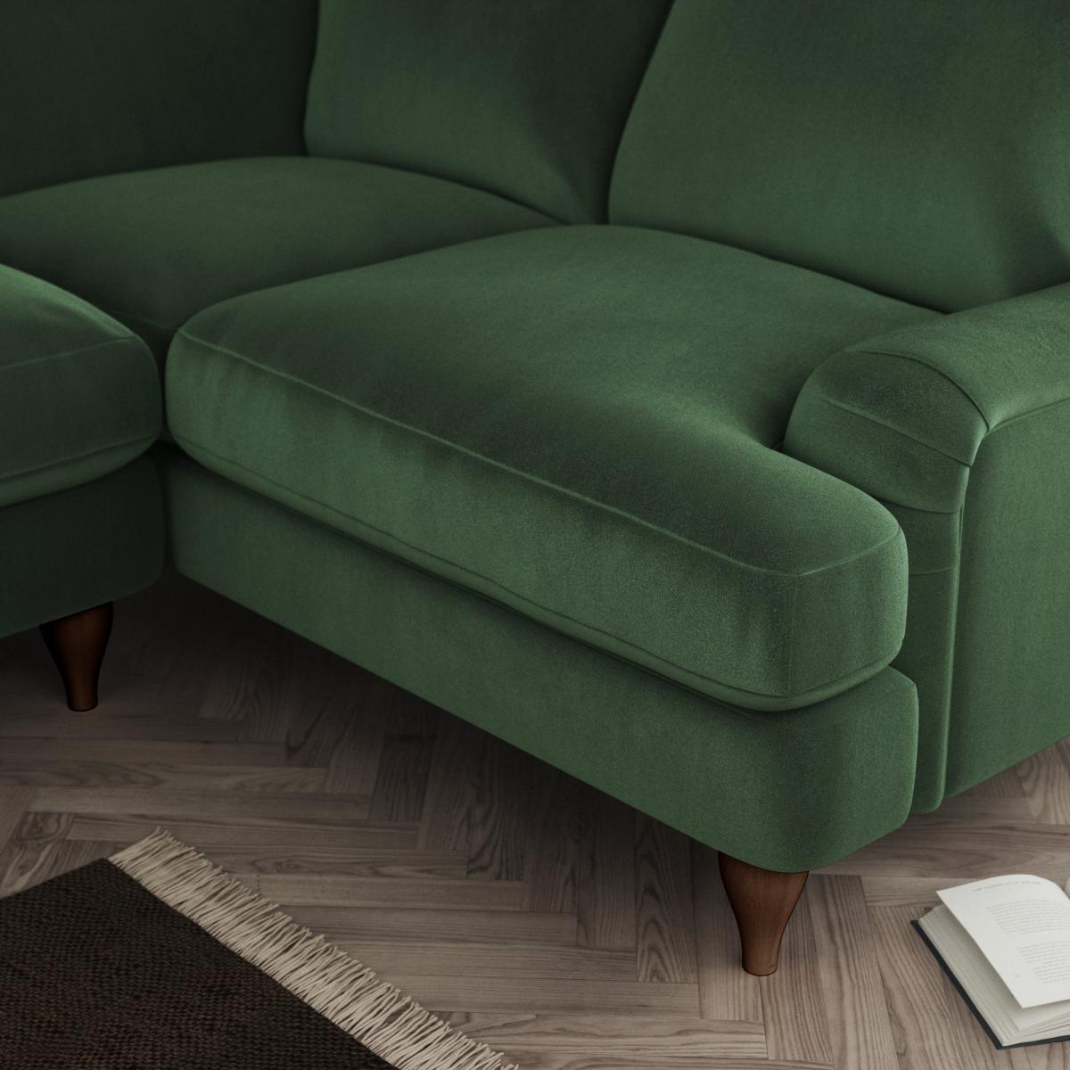 Darwin Corner Sofa Cosy Velvet Bottle Green – image 5