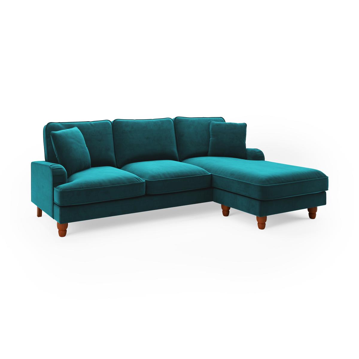 Beatrice Matte Velvet Right Hand Corner Chaise Green – image 2