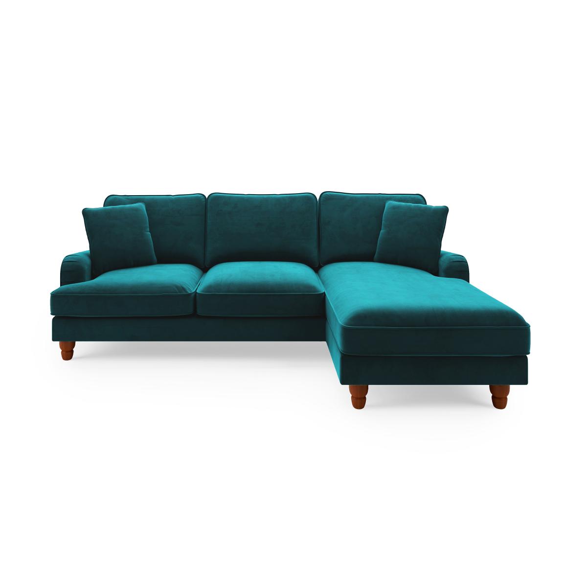 Beatrice Matte Velvet Right Hand Corner Chaise Green – image 3