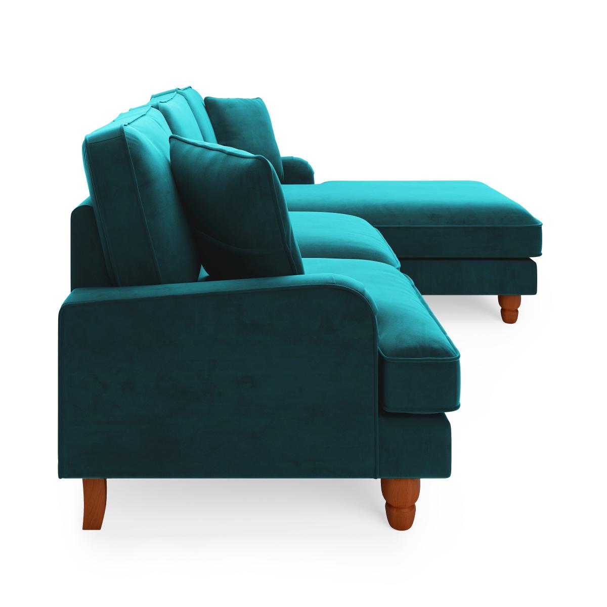 Beatrice Matte Velvet Right Hand Corner Chaise Green – image 4