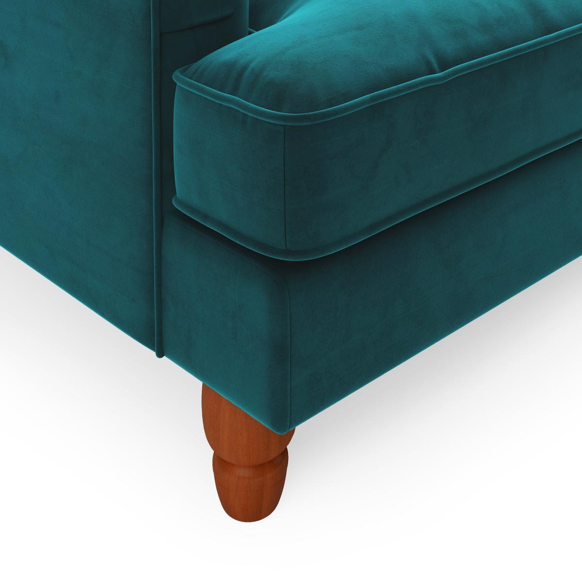 Beatrice Matte Velvet Right Hand Corner Chaise Green – image 6