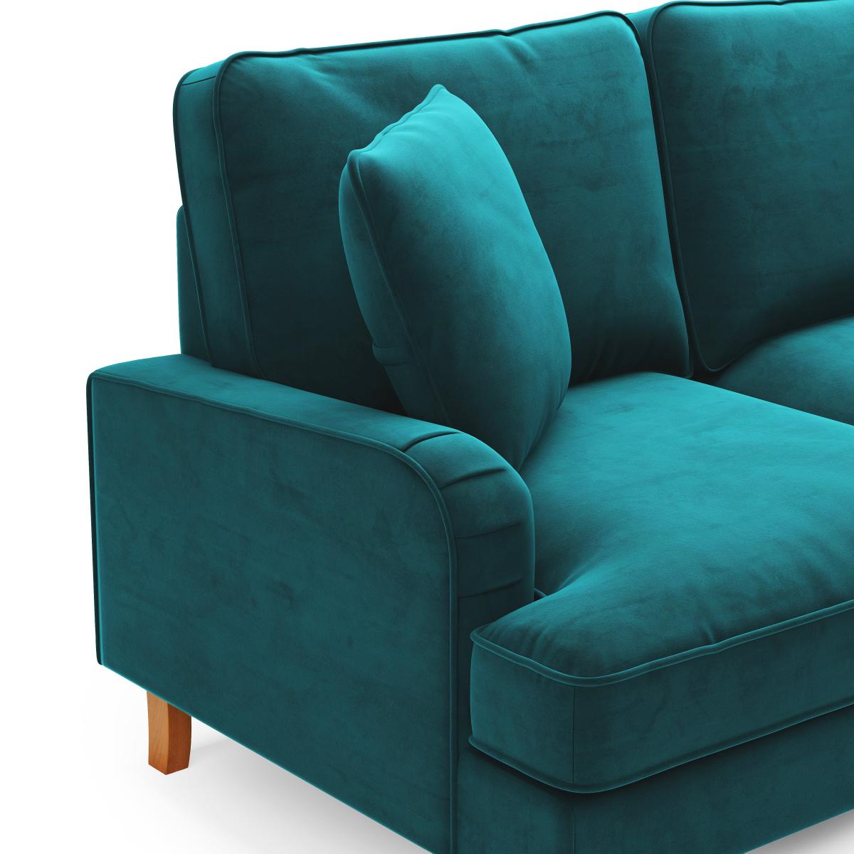 Beatrice Matte Velvet Right Hand Corner Chaise Green – image 7