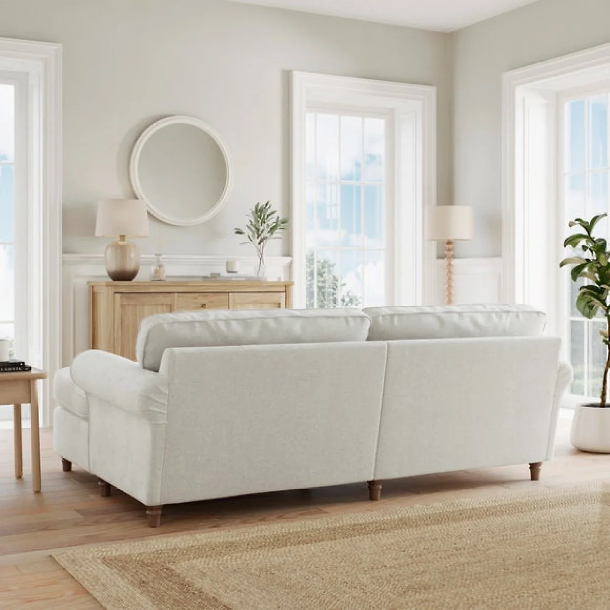 Flori Chenille Soft Texture Corner Chaise Sofa – image 2