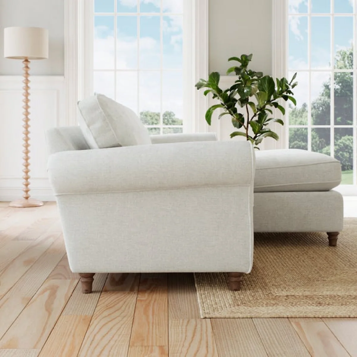 Flori Chenille Soft Texture Corner Chaise Sofa – image 3
