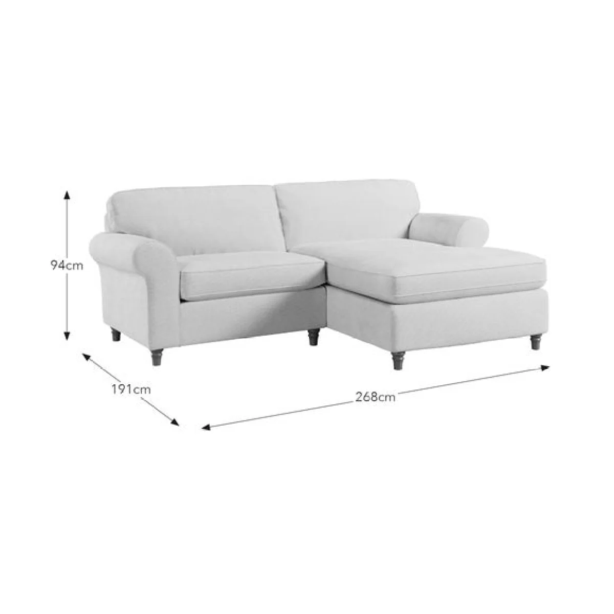 Flori Chenille Soft Texture Corner Chaise Sofa – image 9
