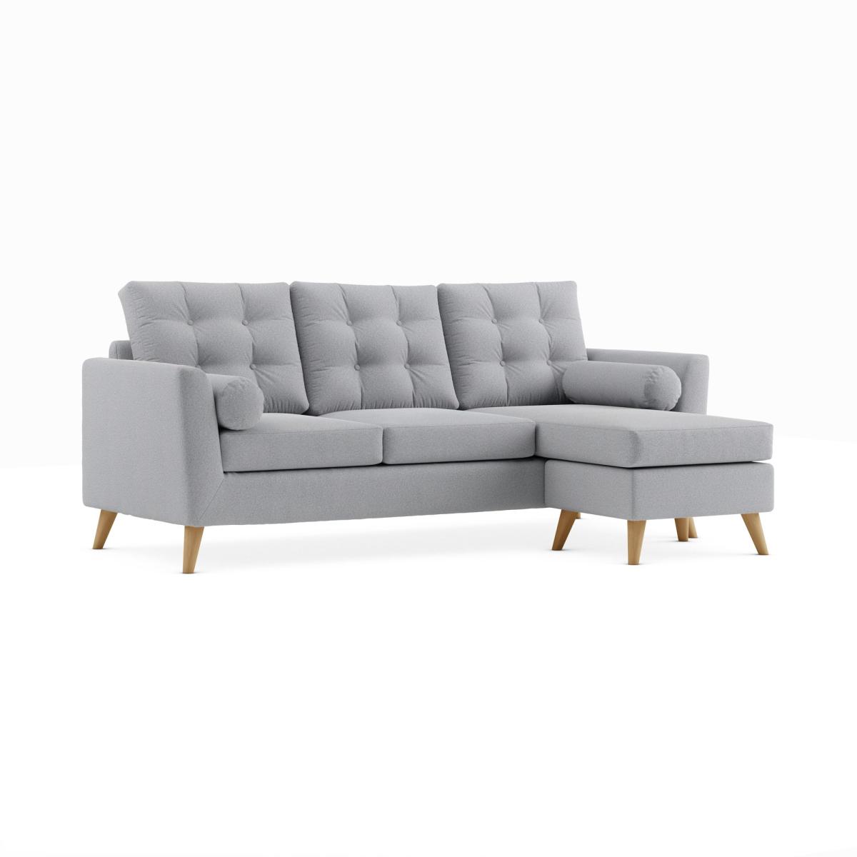 Lewes Woolly Marl Large Corner Chaise Woolly Marl Warm Grey – image 2