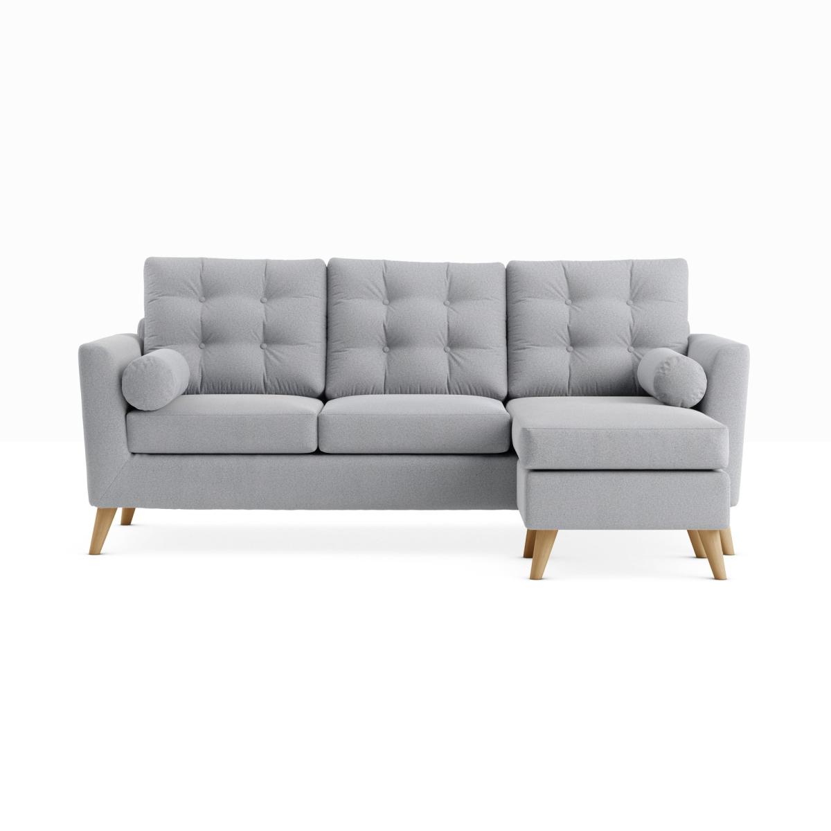 Lewes Woolly Marl Large Corner Chaise Woolly Marl Warm Grey – image 3