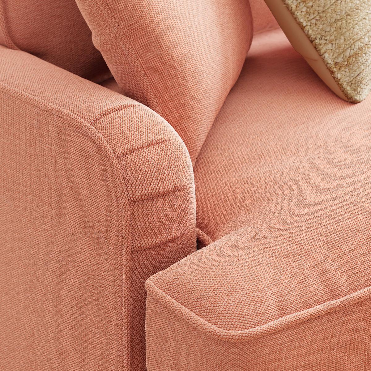 Beatrice Tonal Chenille Corner Chaise Sofa Tonal Chenille Clay – image 4