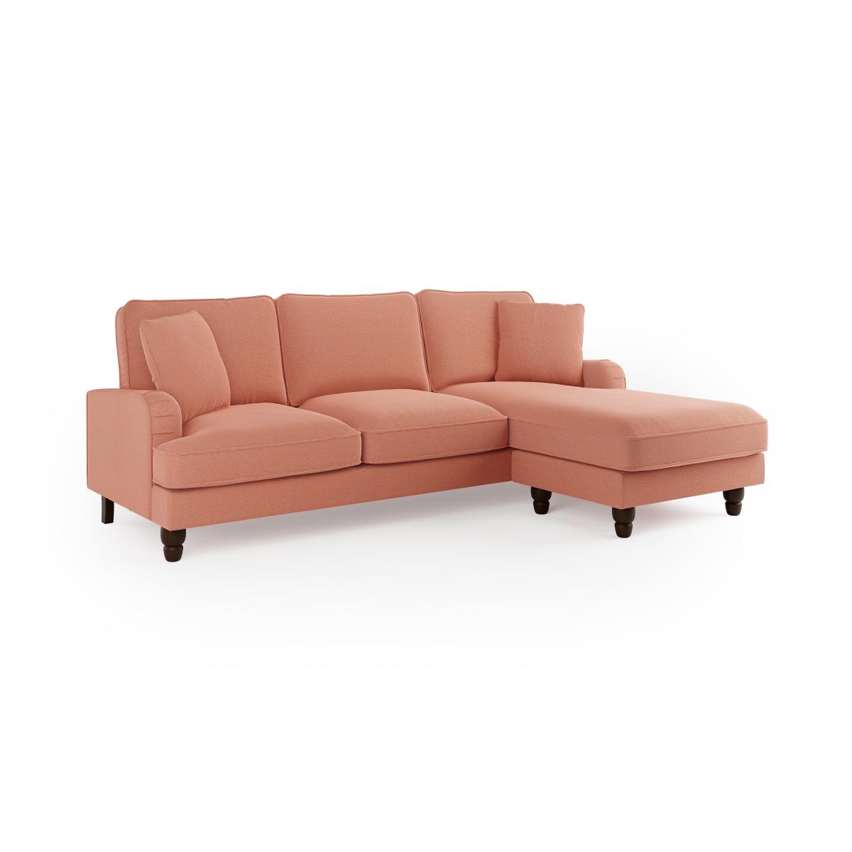 Beatrice Tonal Chenille Corner Chaise Sofa Tonal Chenille Clay – image 6