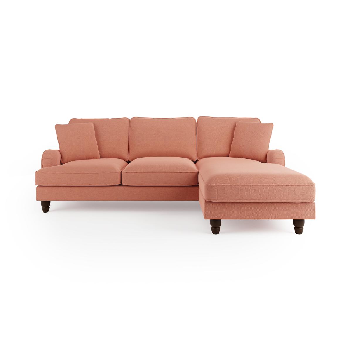Beatrice Tonal Chenille Corner Chaise Sofa Tonal Chenille Clay – image 7