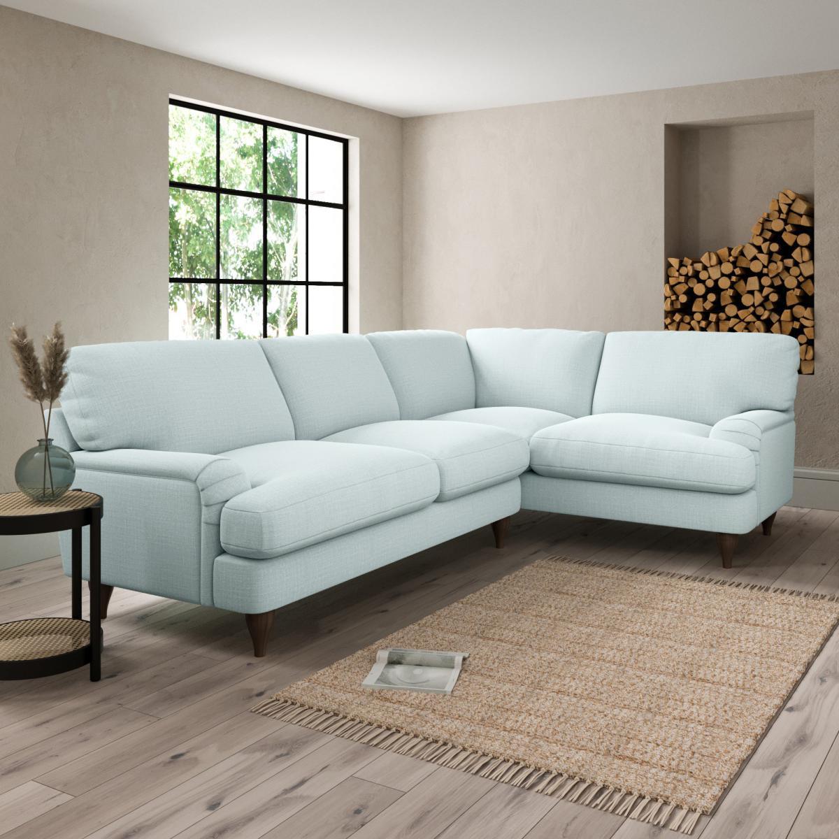 Darwin Slub Cotton Blend Right Hand Corner Sofa Slub Cotton Light Mineral – image 1