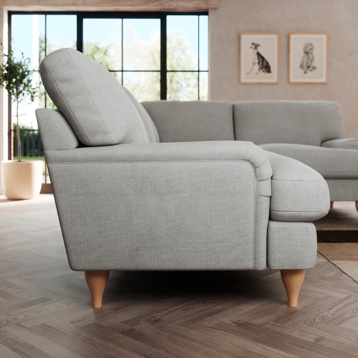 Darwin Corner Sofa Tonal Weave Silver – image 3