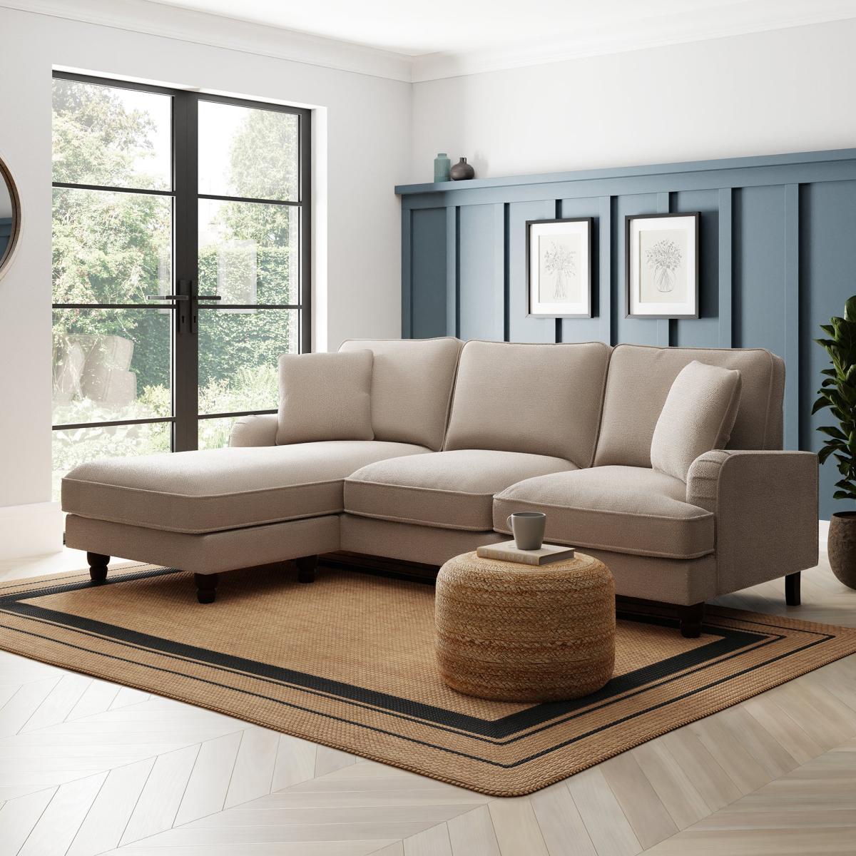 Beatrice Chunky Soft Chenille Corner Chaise Sofa Chunky Soft Chenille Natural – image 4