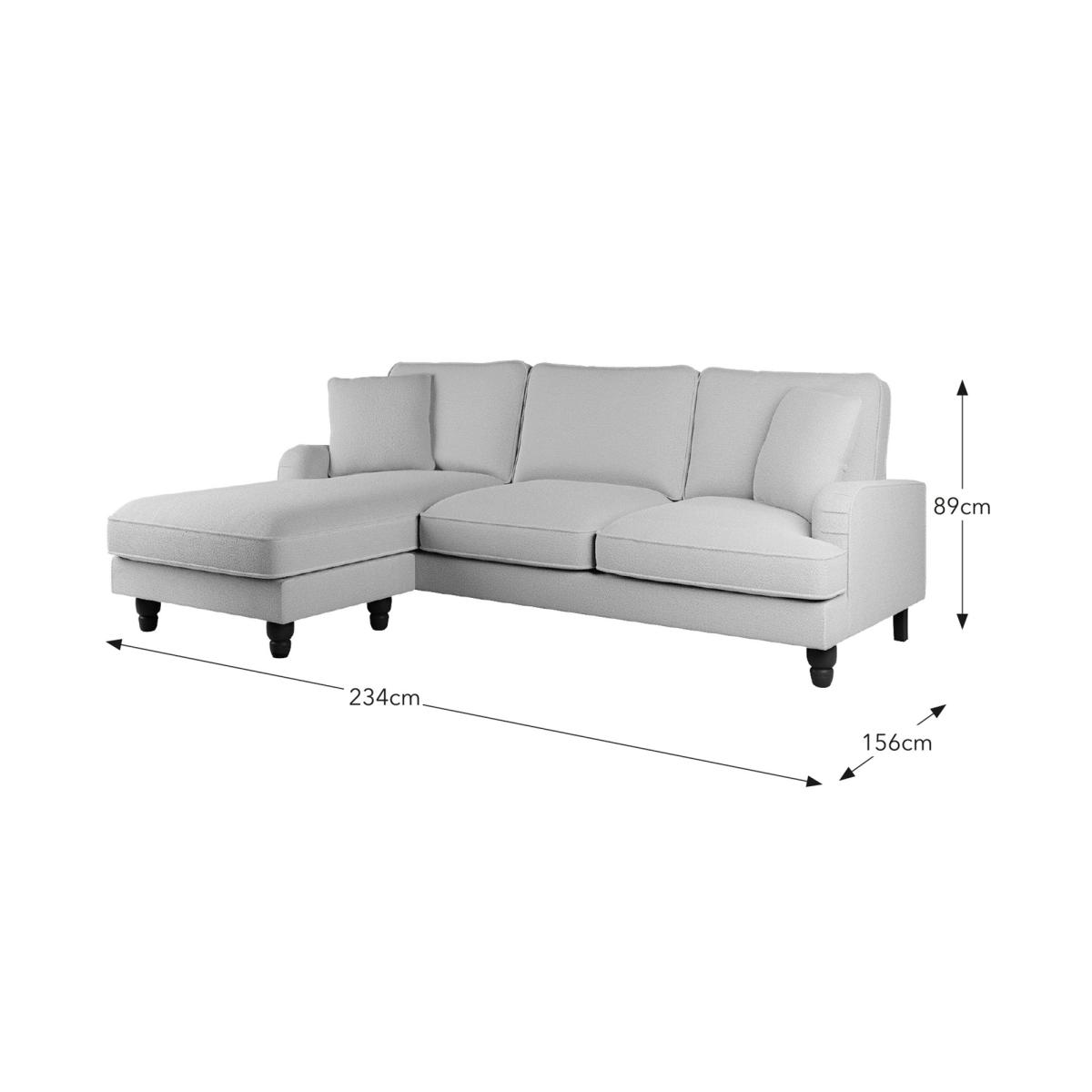 Beatrice Chunky Soft Chenille Corner Chaise Sofa Chunky Soft Chenille Natural – image 8