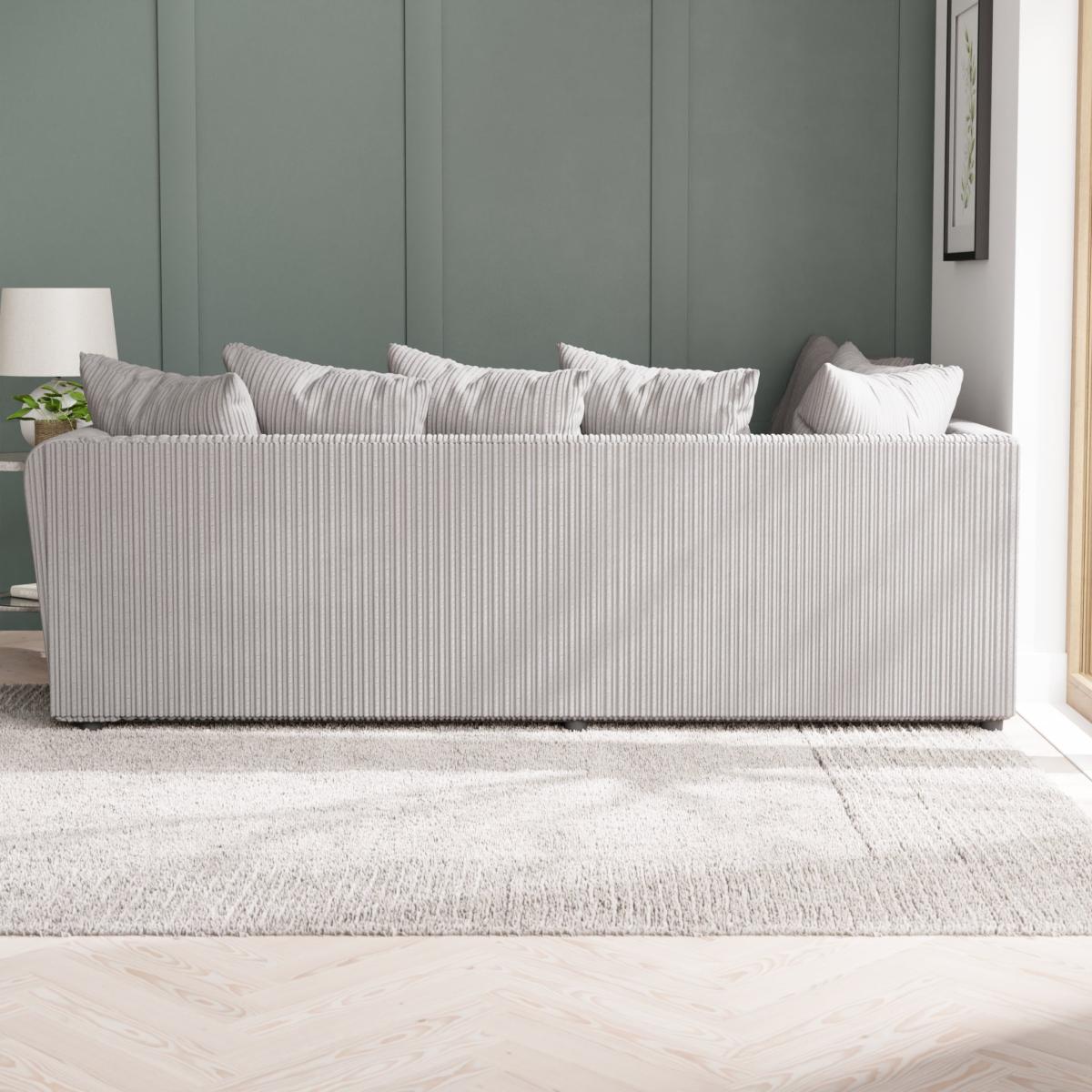 Blake Curved Arm Jumbo Cord Large Corner Sofa Jumbo Cord Grey – image 3
