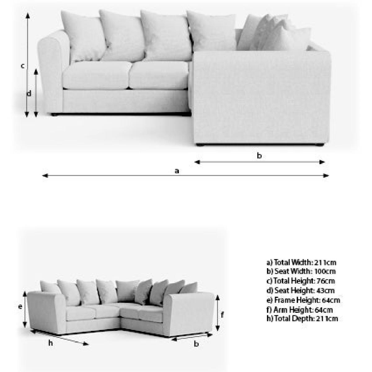 Blake Curved Arm Jumbo Cord Large Corner Sofa Jumbo Cord Grey – image 7