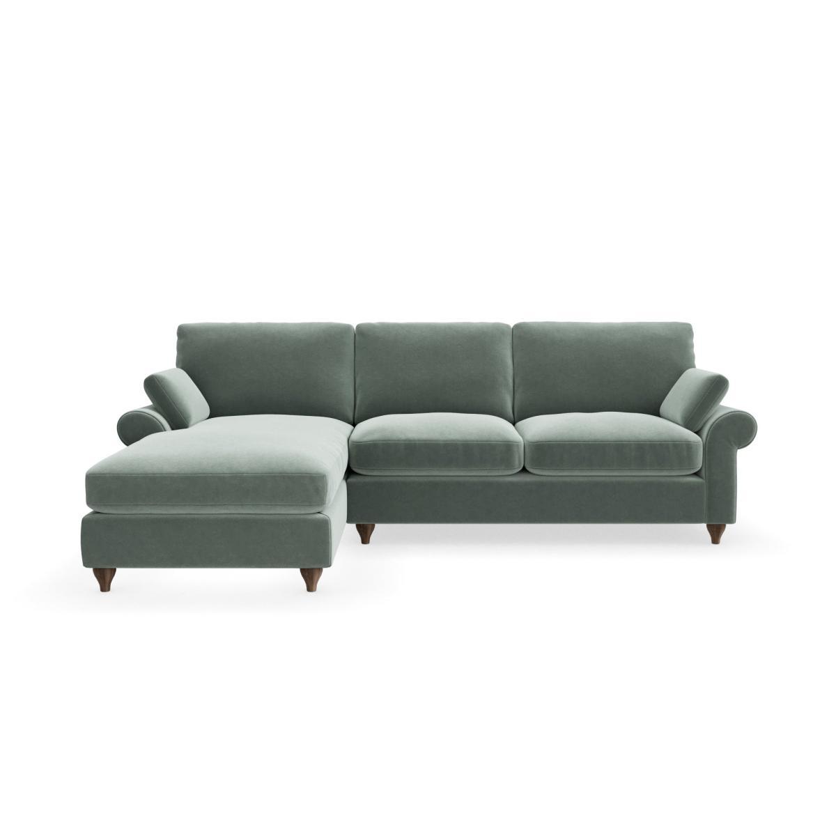 Salisbury Luxury Velvet Left Hand Corner Sofa Luxury Velvet Lilypad – image 3
