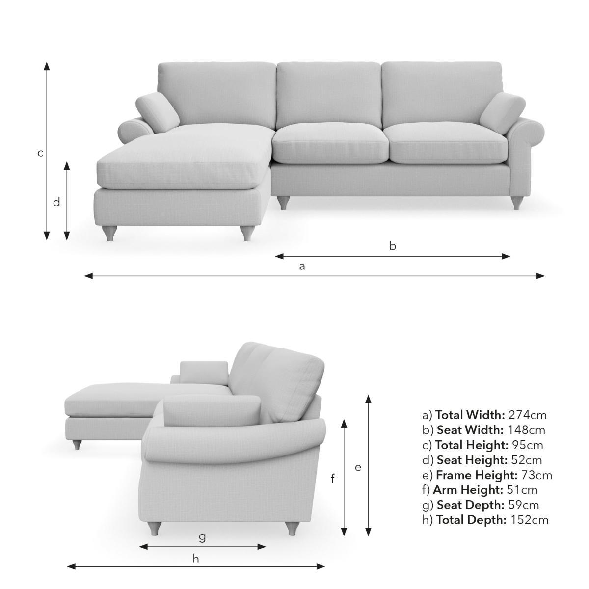Salisbury Luxury Velvet Left Hand Corner Sofa Luxury Velvet Lilypad – image 9