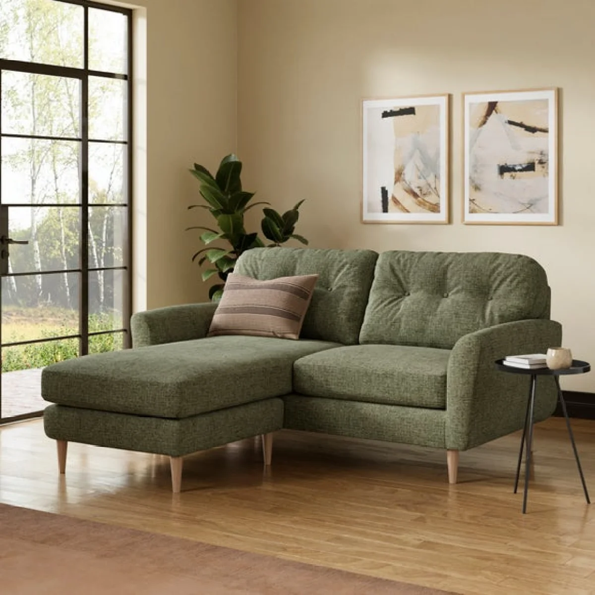 Sven Soft Texture Chenille Reversible Corner Chaise Sofa – image 1