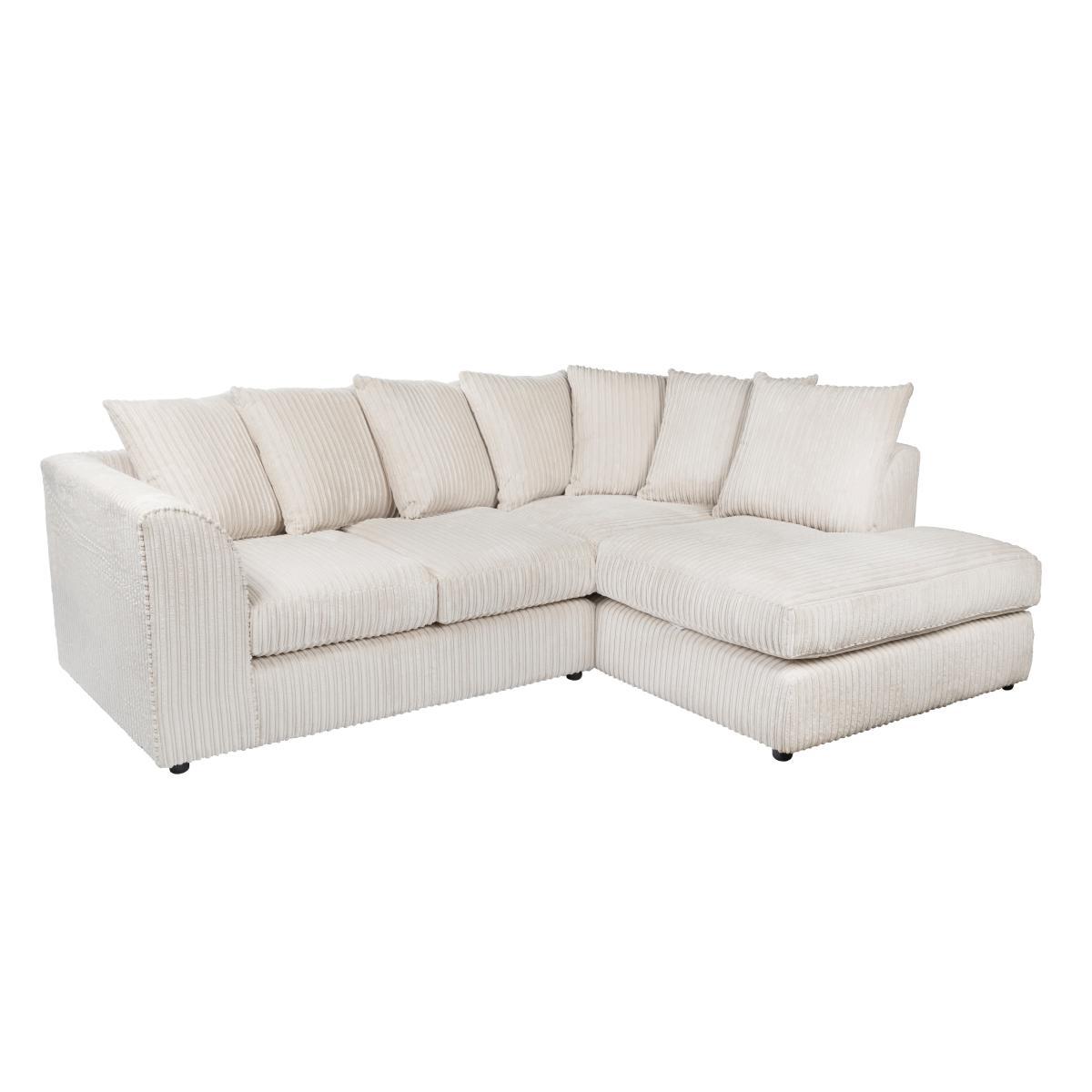 Blake Jumbo Cord Right Hand Corner Sofa Cream – image 3