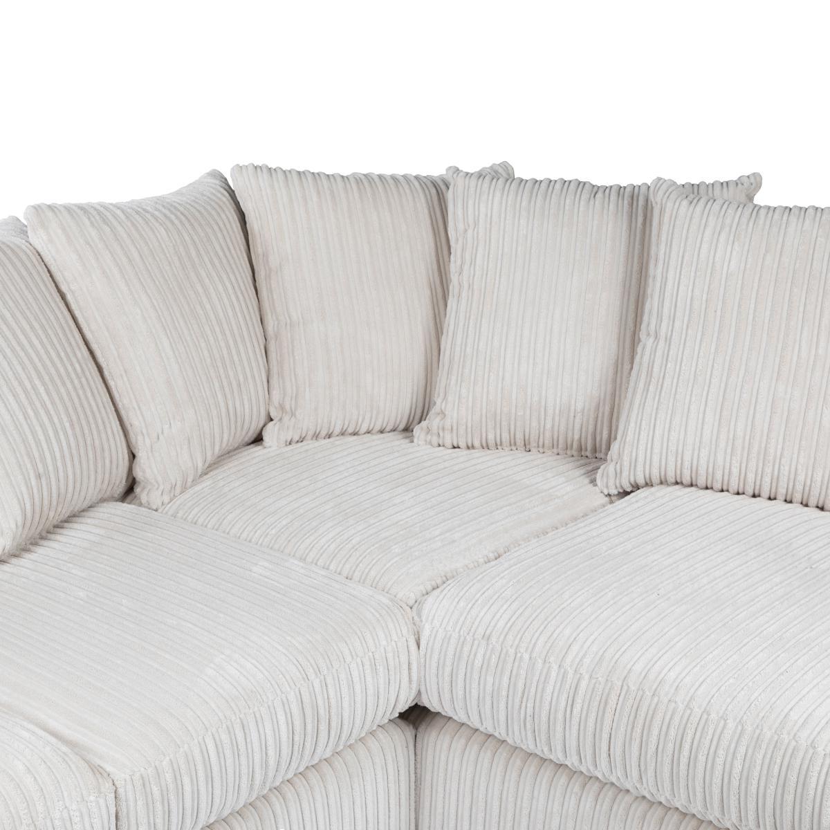 Blake Jumbo Cord Right Hand Corner Sofa Cream – image 6