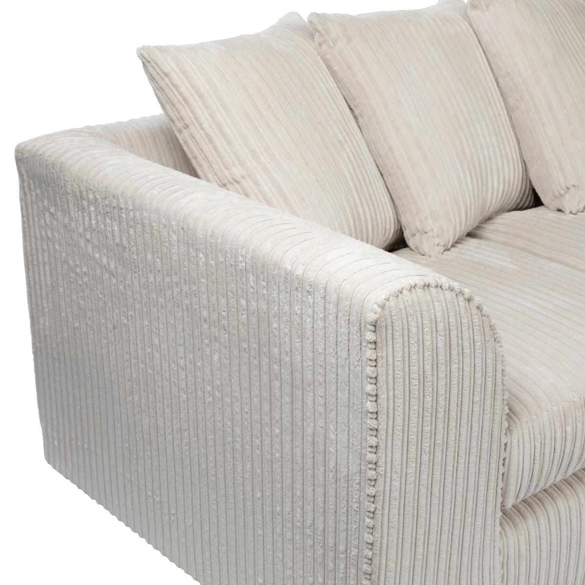 Blake Jumbo Cord Right Hand Corner Sofa Cream – image 7