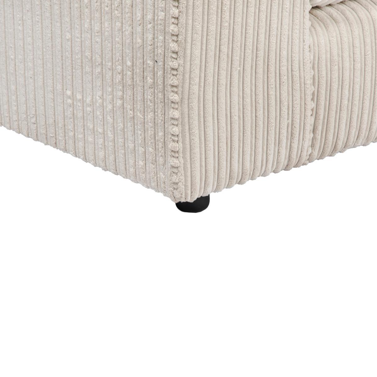 Blake Jumbo Cord Right Hand Corner Sofa Cream – image 8