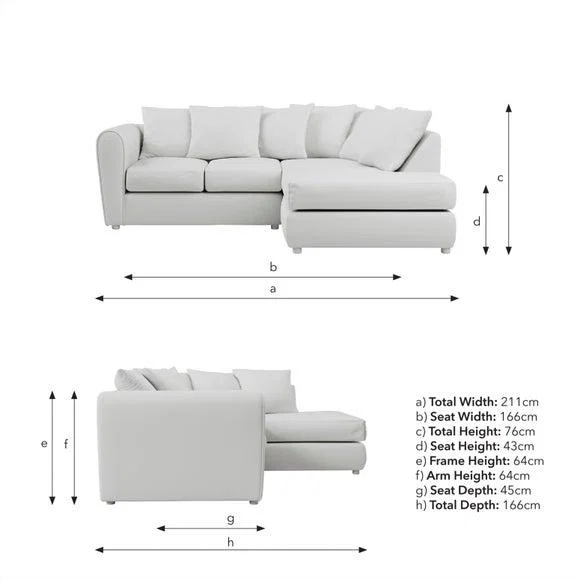 Blake Horizontal Jumbo Cord Corner Chaise Sofa – image 9